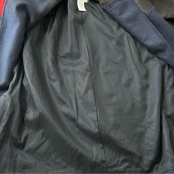 Pierre Balmain Womens Leather Panel Wool Blend Coat Size 30 Luxury Winter‎ - Picture 10 of 12